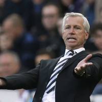Still around: Despite calls from fans to fire manager Alan Pardew, he remains with struggling Newcastle. Pardew living on borrowed time