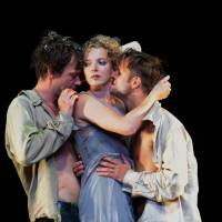 Full on: A scene from “Faust I,”a post-dramatic version of Goethe’s epic tragedy, “Faust,” created by German director Nicolas Stemann. Who cares what Faust looks like