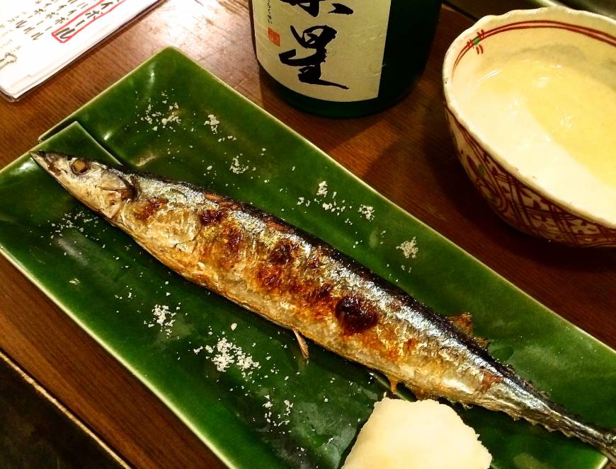 Nakamura Shokudo Fall fish: Grilled sanma (saury) at Nakamura Shokudo. | ROBBIE SWINNERTON
