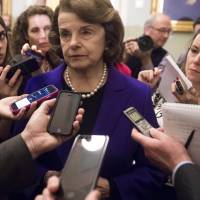 Senate Intelligence Chairwoman Dianne Feinstein, a Democrat from California, speaks to reporters about the committee’s report on CIA interrogations at the Capitol in Washington on Tuesday. CIA battles Senate Democrats over torture report