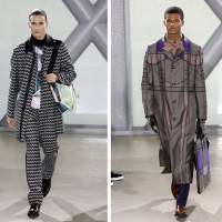 Scottish accents: Issey Miyake’s Fall/Winter 2015 ready-to-wear collection, designed by Yusuke Takahashi and inspired by architect Charles Rennie Mackintosh, took to the catwalks in Paris on Jan. 22. Issey Miyake latest line is a Highland fling with tartan and geometry
