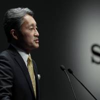 Kazuo Hirai, president and CEO of Sony Corp., speaks during a news conference in Tokyo on Wednesday. Sony expects a surge in operating earnings by fiscal 2017, but it remains unclear whether Hirai's reforms will be sufficient to turn the company around. Sony faces struggle to find growth path
