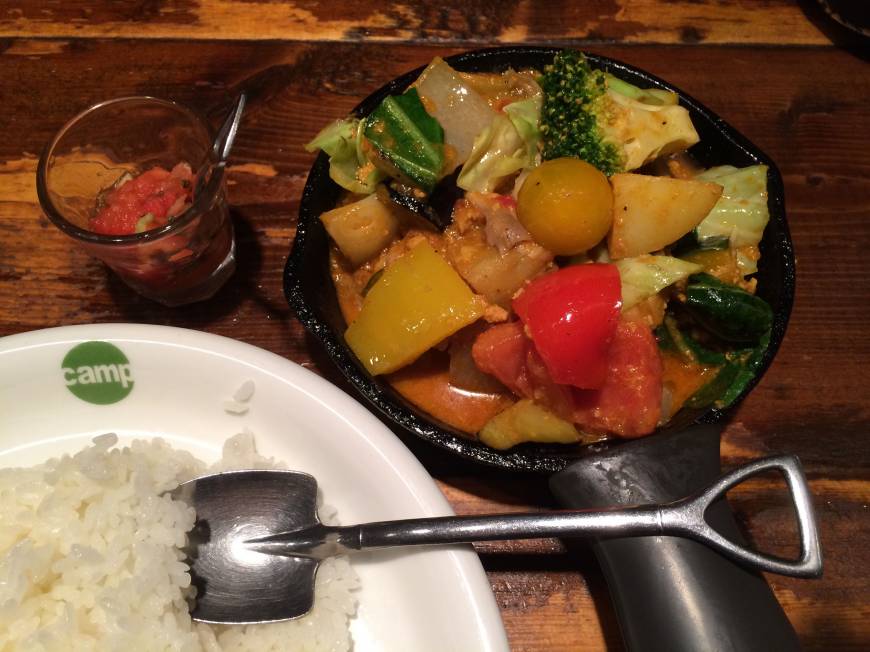 Camp Dig in: Camp's curry rice features 13 vegetables. | ROBBIE SWINNERTON