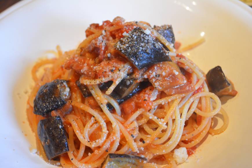 Ore Beate Buon appetito: Spaghetti with aubergine and cured bacon ragu. | J.J. O'DONOGHUE