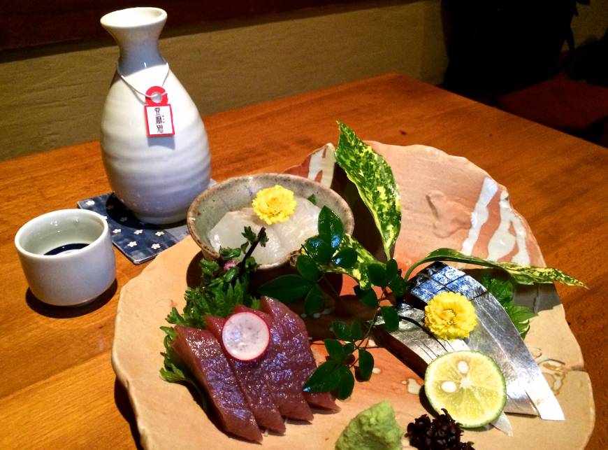 Unosato Worth it: Unosato usually offers five kinds of sashimi, which pair perfectly with the high-caliber sake on offer. | ROBBIE SWINNERTON