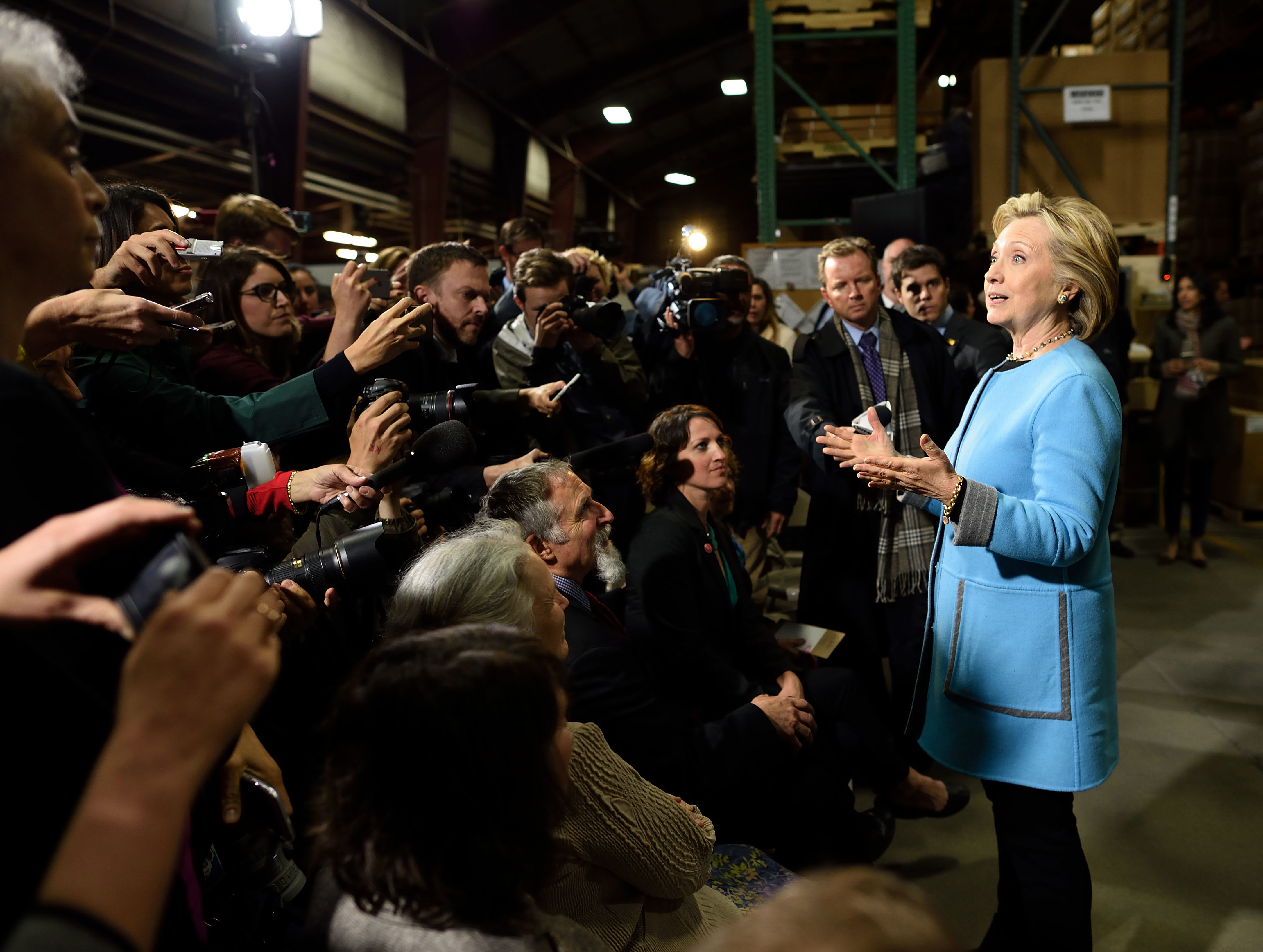 In Liberal New Hampshire Clinton Defends Family Foundation From Hillary Rodham Clinton Answers Questions From Reporters After Partiting In A Round Table Discussion With Whitney