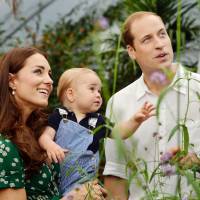 Prince William and Catherine, the Duchess of Cambridge, visit a butterfly exhibition at the Natural History Museum in London with their son, Prince George, on July 2, 2014. Britain's little Prince George soon will get a sibling