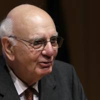 Former Federal Reserve Bank Chairman Paul Volcker speaks during a meeting of the State Budget Crisis Task Force at the National Constitution Center in Philadelphia on June 25, 2013. Volcker says U.S. bank oversight ineffective, seeks overhaul