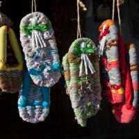 Following footsteps: These straw and cloth slippers are still made in the traditional way and sold to visitors to Ainokura village in Toyama Prefecture. The temporal shift of Ainokura village