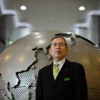 Nidec Corp. CEO Shigenobu Nagamori poses for a photograph in the lobby of the company's headquarters in Kyoto in May. Ambition and ego: Inside Nagamori's Nidec