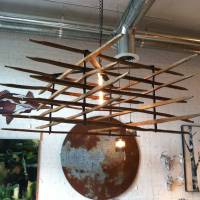 A lighting fixture at Splurge Wander amid art in North Carolina's Asheville