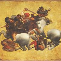 The Fight for the Standard in the Battle of Anghiari (Tavola Doria) (16th century) by an anonymous artist Copies can help us see Leonardo da Vinci's original