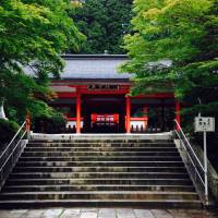 Hallowed ground: The vermilion-colored Eirei-den (“Hall of Heroic Spirits”) in Mount Koya’s graveyard honors convicted Japanese war criminals as “martyrs.” Prime Minister Shinzo Abe, in a message sent last year to mark an annual ceremony held at the site, said these individuals had “sacrificed their souls to become the foundation of the fatherland.” Mount Koya sites exemplify 'parallel universe' where war criminals are martyrs