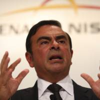 Carlos Ghosn, chief executive officer of Renault SA and Nissan Motor Co., gestures as he speaks during a news conference at the IAA Frankfurt Motor Show in Frankfurt, Germany, on Wednesday. The Frankfurt International Motor Show starts on Thursday, and nearly 1 million visitors are expected to view the latest must-have vehicles and motoring technology from over 1,000 exhibitors in a space equivalent to 33 soccer fields. Ghosn 'not so worried' about auto industry impact from VW emissions scam crisis