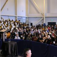 Democratic presidential candidate Hillary Rodham Clinton speaks during a campaign stop in Baton Rouge, Louisiana., Monday. Clinton vows to build on Obama's health care law, not let Republicans 'tear it up'