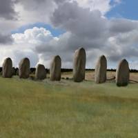 An illustration of a recently discovered monument near Stonehenge in Amesbury, England. Mysterious Neolithic stone monument found buried near Stonehenge