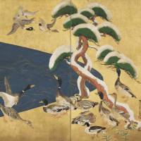 Ogata Korin's Ducks and Snow-Covered Pine Trees (Edo Period 1603-1868) 'The Entire Okada Collection of Rimpa: Hakone Joins the Rimpa 400 Year Celebration'