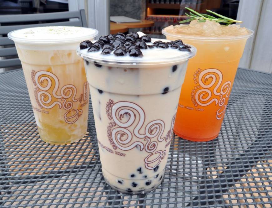 Gong Cha Gong Cha's extensive menu includes Black Milk Tea with Pearl,
Grapefruit Green Tea Ade and Milk Foam Green Tea | YOSHIAKI MIURA