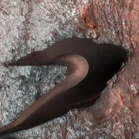 This image released by NASA Wednesday shows Martian sand dunes. Images like this provide information about erosion and movement of surface material, about wind and weather patterns, even about the soil grains and grain sizes. However, looking past the dunes, these images also reveal the nature of the substrate beneath. Within the spaces between the dunes, a resistant and highly fractured surface is revealed. The fractured ground is resistant to erosion by the wind, and suggests the material is bedrock that is now shattered by a history of bending stresses or temperature changes, such as cooling, for example. Sign of life? Rover finds ancient, long-lived lakes on Mars