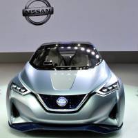 Hands off the wheel: A Nissan with the IDS (Intelligent Drive System) Concept was on display at the Tokyo Motor Show last month. Abe and the media get ahead of themselves on driverless cars