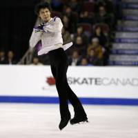 Yuzuru Hanyu performs his free program at Skate Canada on Saturday in Lethbridge, Alberta. Chan beats Hanyu at Skate Canada; Murakami third