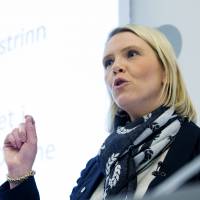 Norwegian Minister of Immigration and Integration Sylvie Listhaug talks during a press conference in the Ministry of Justice in Oslo Tuesday. Norway’s center-right government on Tuesday proposed tightening the country’s asylum rules to avoid what the immigration minister described as “violent consequences” for the country’s welfare system. Non-EU member Norway to bar asylum seekers lacking visas at Swedish border