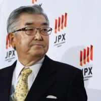 Atsushi Saito, former president and chief executive officer of Japan Exchange Group Inc., addresses reporters at the Tokyo Stock Exchange on June 16, 2015. Japan's CEOs: underpaid and underwhelming