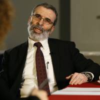 Libyan national oil company chief Mustafa Sanalla talks during an interview in London Monday. The head of Libya’s state oil corporation is appealing for political factions to forge a unity government, saying that without a single government there will be neither security nor stability. Conflict-ridden Libya losing billions in oil sales, needs unity regime, exec says
