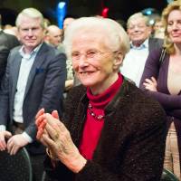 Els Borst applauds after a speech during a D66 party congress in Amsterdam on Feb. 8, 2014. Man admits killing Dutch ex-minister over euthanasia law