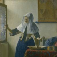 Johannes Vermeer's Young Woman with a Water Pitcher (ca. 1662). Dutch painters cut from the same canvas