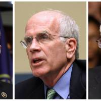 This combo of file photos shows (from left) U.S. Reps. Lloyd Doggett and Peter Welch, and Sen. Bernie Sanders. Pharmaceutical company Medivation is being targeted by lawmakers over drug pricing. Doggett, Welch and Sanders have urged the Department of Health and Human Services and the National Institutes of Health to step in to cut prices for the drug Xtandi, saying it costs four times more in the U.S. than it does outside the country. Congress goes after Astellas unit, maker of pricey prostate cancer drug Xtandi