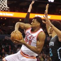 Miami Heat center Hassan Whiteside leads the NBA in blocked shots and is a leading Defensive Player of the Year candidate. Nomadic Whiteside playing well, but remains enigma
