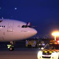 An Air France airliner arrives at the Imam Khomeini international airport in Tehran on Sunday. The first Air France flight between Paris and Tehran for eight years landed in the Islamic republic’s capital, bearing French Transport Minister Alain Vidalies and a business delegation. Air France returns to Tehran after eight-year suspension