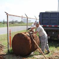 A storage tank at Kadena Air Base in Okinawa contaminated fields when it leaked 450 liters of fuel in March 2012. Contamination: The human cost of dioxin, PCBs and pollution at Kadena Air Base