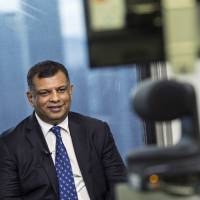 Tony Fernandes, group chief executive officer of AirAsia Bhd., speaks during a Bloomberg Television interview in Kuala Lumpur on Monday. The region’s biggest discount carrier has received an offer for its aircraft leasing company, Asia Aviation Capital Ltd. AirAsia gets $1 billion offer for its leasing company