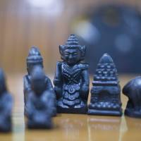 Pieces from the game sittuyin, Myanmar's version of chess, are seen at the Myanmar Chess Federation in Yangon late last month. Traditionalists battling to revive Myanmar's ancient chess