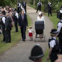 Royal retreat: Britain’s Prince William and Kate, the Duchess of Cambridge, arrive at St. Mary Magdalene Church in Sandringham, England with their children, George and Charlotte, for the princess’ christening in July 2015. Sandringham offers a treasure trove of royal artifacts