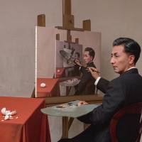 “Magritte / Triple Personality” (2016) from Yasumasa Morimura’s “Self-Portraits through Art History” The many portraits of an artist as a young, and older, man