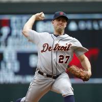 Detroit starting pitcher Jordan Zimmermann delivers during the Tigers’ 4-1 win over the Twins on Saturday. Zimmermann wins fifth straight start; Tigers sink Twins
