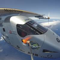 Solar Impulse 2 pilot Bertrand Piccard takes a selfie prior to landing in Seville in Spain on Thursday. The experimental solar-powered airplane Thursday completed an unprecedented three-day flight across the Atlantic in the latest leg of its globe-circling voyage. 'Good morning Seville' as solar plane logs 71-hour Atlantic solo first