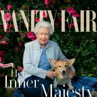 This image released by Vanity Fair shows the cover of the magazine’s June/July issue, featuring Britain’s Queen Elizabeth II with her four corgis, photographed by Annie Leibovitz at Windsor Castle earlier this year. Vanity Fair cover boasts Leibovitz pic of Queen Elizabeth II 'at peace'