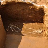 This handout photo from 2014 shows human bones unearthed in Tokyo. Researchers believe they are of 18th-century Italian missionary Giovanni Battista Sidotti. Italian priest imprisoned in 18th century may have been influential in Japan's development