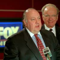 Roger Ailes speaks at a news conference in 1996 as Rupert Murdoch looks on after it was announced that Ailes will be chairman and CEO of Fox News. On Thursday, 21st Century Fox said Ailes is resigning immediately. Murdoch will assume the role of Chairman and acting CEO of Fox News Channel and Fox Business Network. Ailes quits helm of Fox News amid sexual harassment scandal; Murdoch takes over