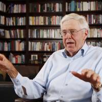Billionaire industrialist Charles Koch speaks in his office at Koch Industries in Wichita, Kansas, in May 2012. Koch network refusing to help Trump
