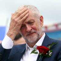The leader of Britain's Labour Party, Jeremy Corbyn, is seen ahead of his speech at the Durham Miners' Gala in Durham, England, on Saturday. Senior politician Eagle to challenge U.K. Labour chief for party leadership post