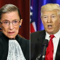 This photo comb released Wednesday shows U.S. Supreme Court Associate Justice Ruth Bader Ginsburg and Republican presidential nominee Donald Trump. Trump calledfor the resignation of the Ginsburg, charging that her “mind is shot” after the 83-year-old branded him a “faker.” Trump slams critical justice known as Notorious RBG, tweets 'her mind is shot — resign!'