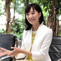 Motoko Kimura explains her earthquake seminars in an interview with The Japan Times in Tokyo on July 22. Tokyo NPO founder shows foreign residents how to survive disasters