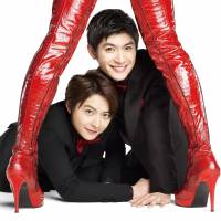 Fancy footwork: Teppei Koike (left) plays Charlie and Haruma Miura plays Lola in the Japanese production of the hit Broadway musical “Kinky Boots.” Teppei Koike and Haruma Miura strut proudly onto the stage in 'Kinky Boots'