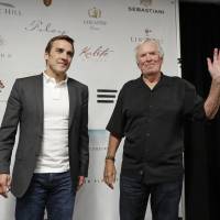 George McPhee (left) and NHL expansion Las Vegas franchise owner Bill Foley attend a news conference on Wednesday. McPhee has been named the team's first GM. McPhee named GM of Las Vegas expansion team