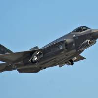 An F-35A Lightning II Joint Strike Fighter takes off on a training sortie at Eglin Air Force Base, Florida, in 2012. First squadron of F-35 jets combat-ready: U.S. Air Force